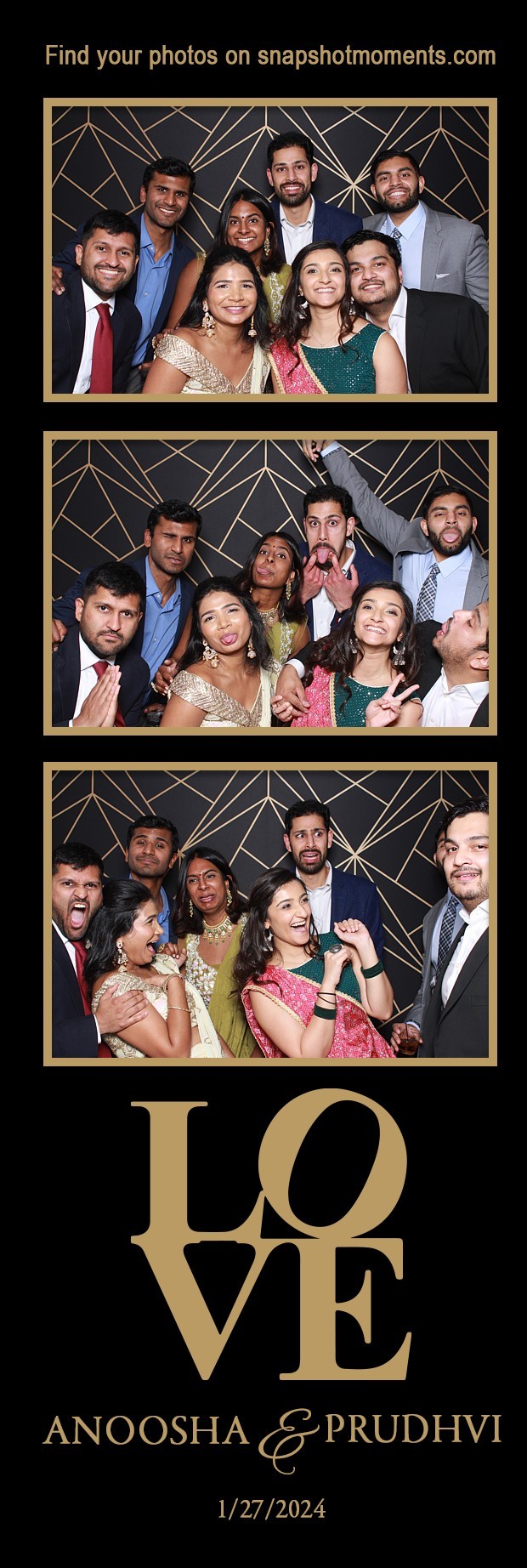Three photo wedding strip
