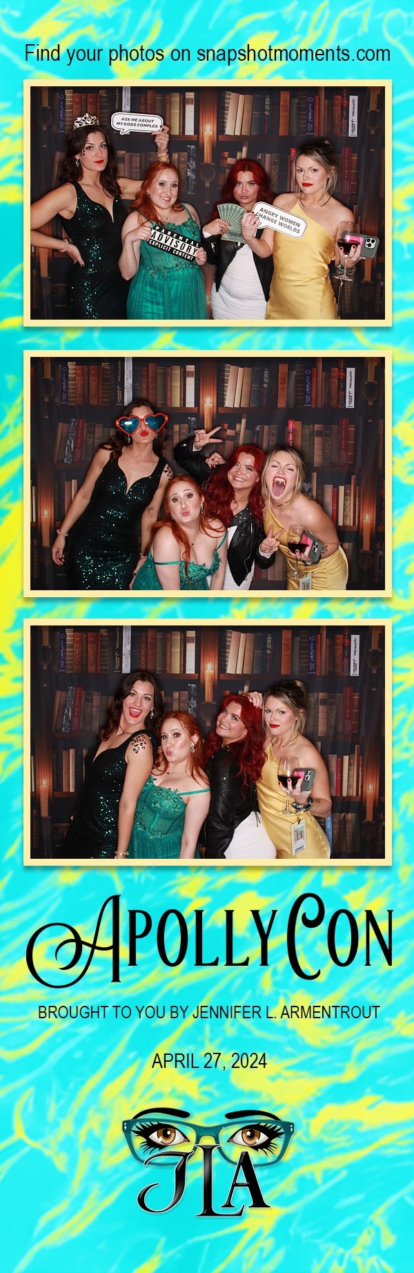 Matching single ApollyCon afterparty photo strip